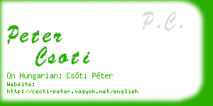 peter csoti business card